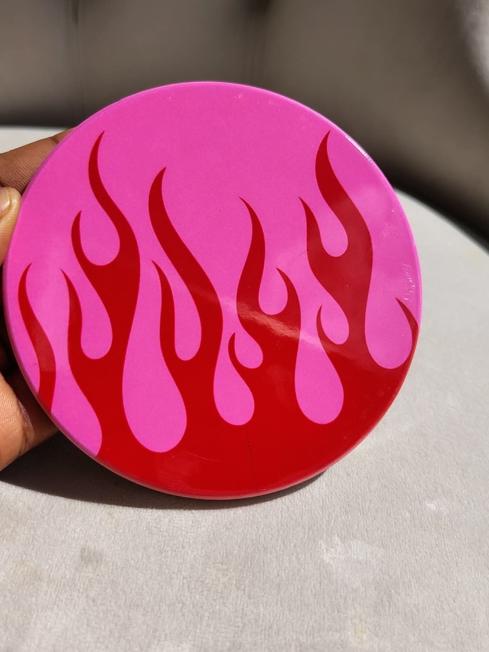 Pink & Red Flame Sublimation Coaster